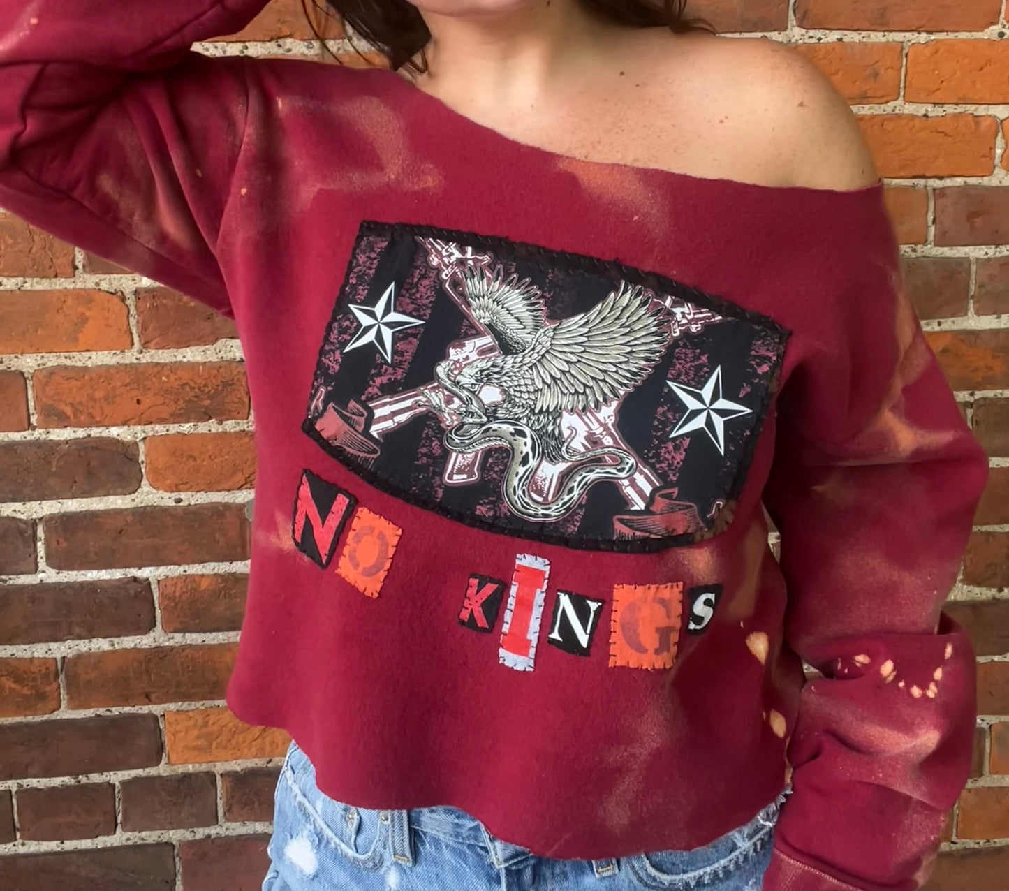 NO KINGS Reworked Vintage Crew | M