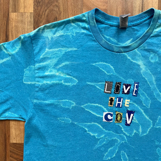 Blue Bleached LOVE THE COV Ransom Tee | L