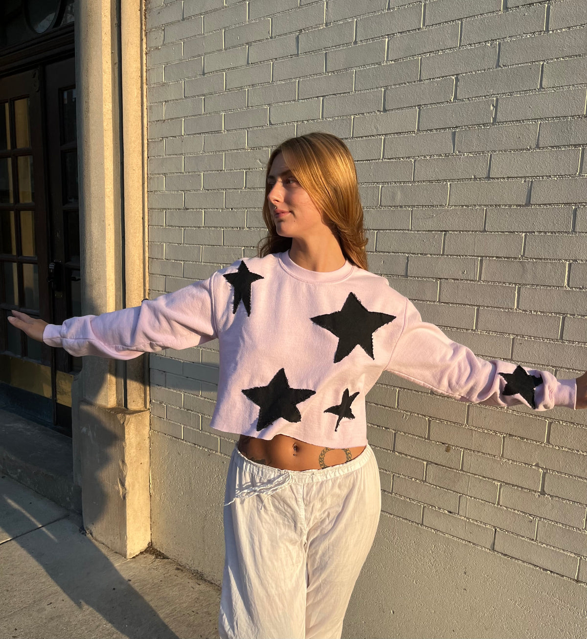 Starry Pink Crewneck | S
