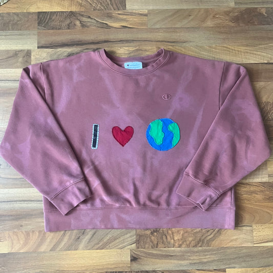 I <3 EARTH Cropped + Bleached Crew | XXL