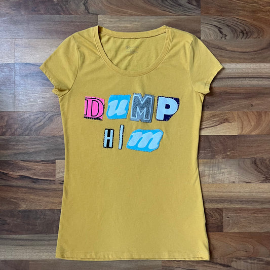 DUMP HIM Fitted Ransom Tee | Women's M