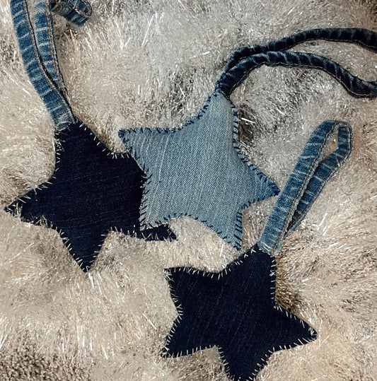 Reworked Denim Holiday Ornament