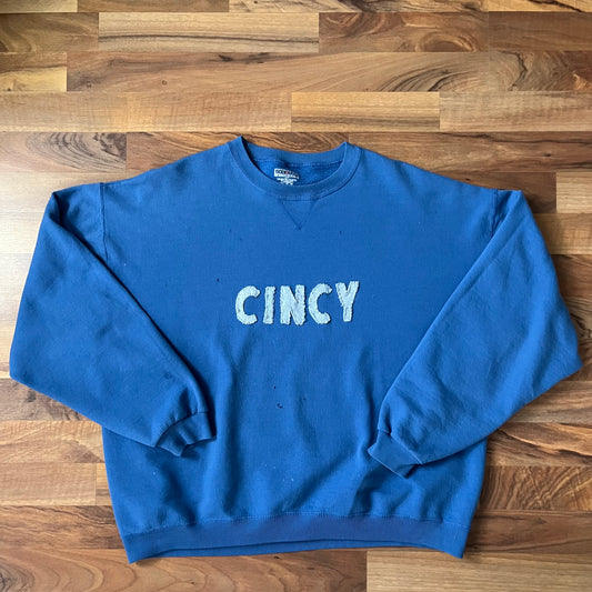 Blue Well-Worn Cincy Crew | XL