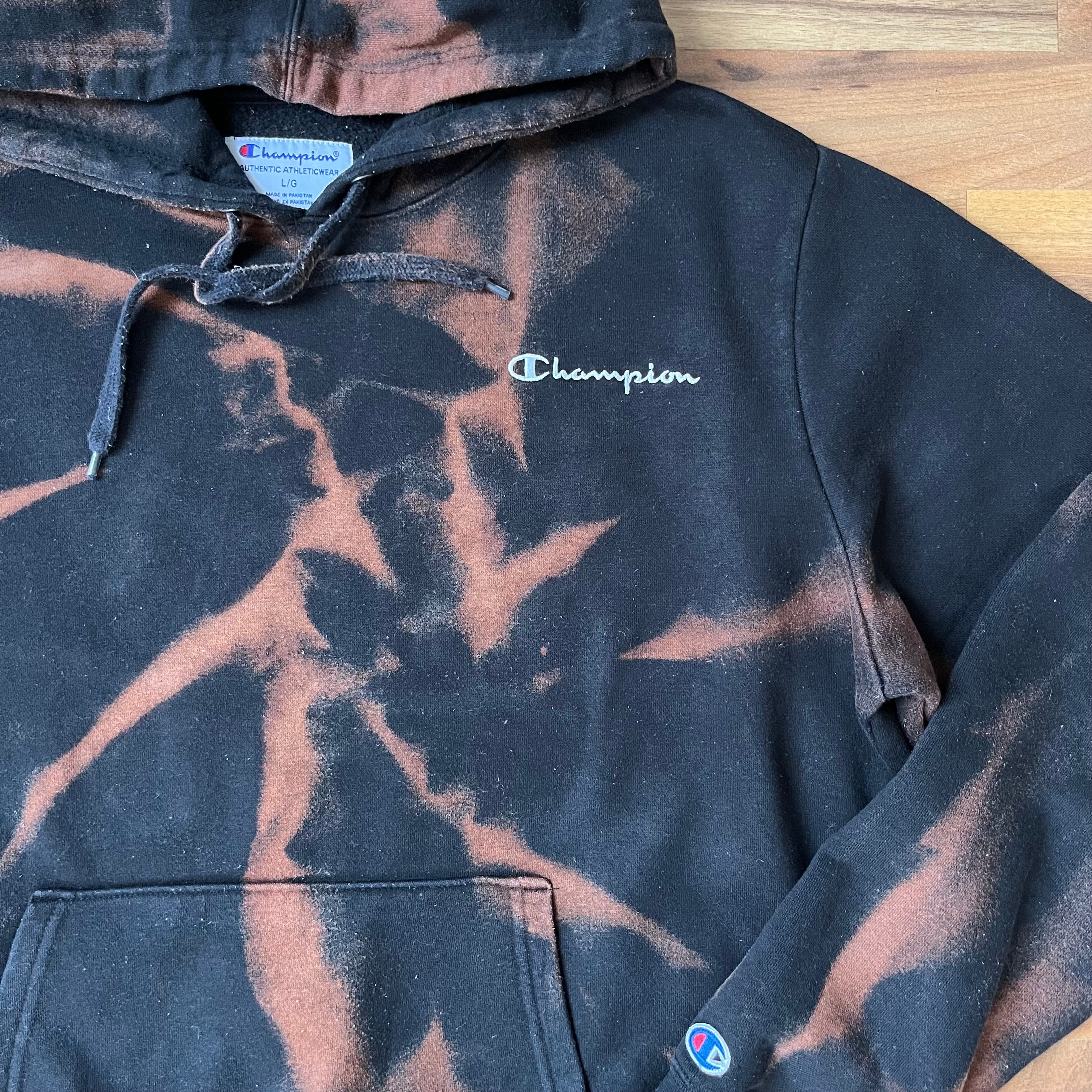 Champion bleached pullover hoodie on sale