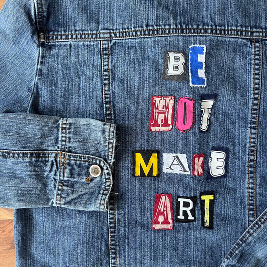 BE HOT MAKE ART Y2k Denim Jacket | Women's Large
