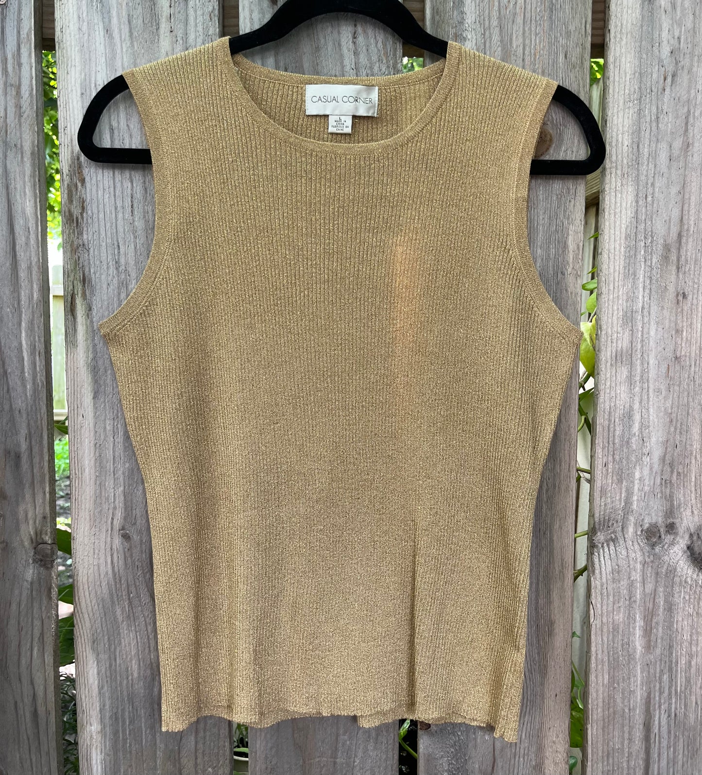 Vintage Gold Silk Shimmery Top | Women's Large