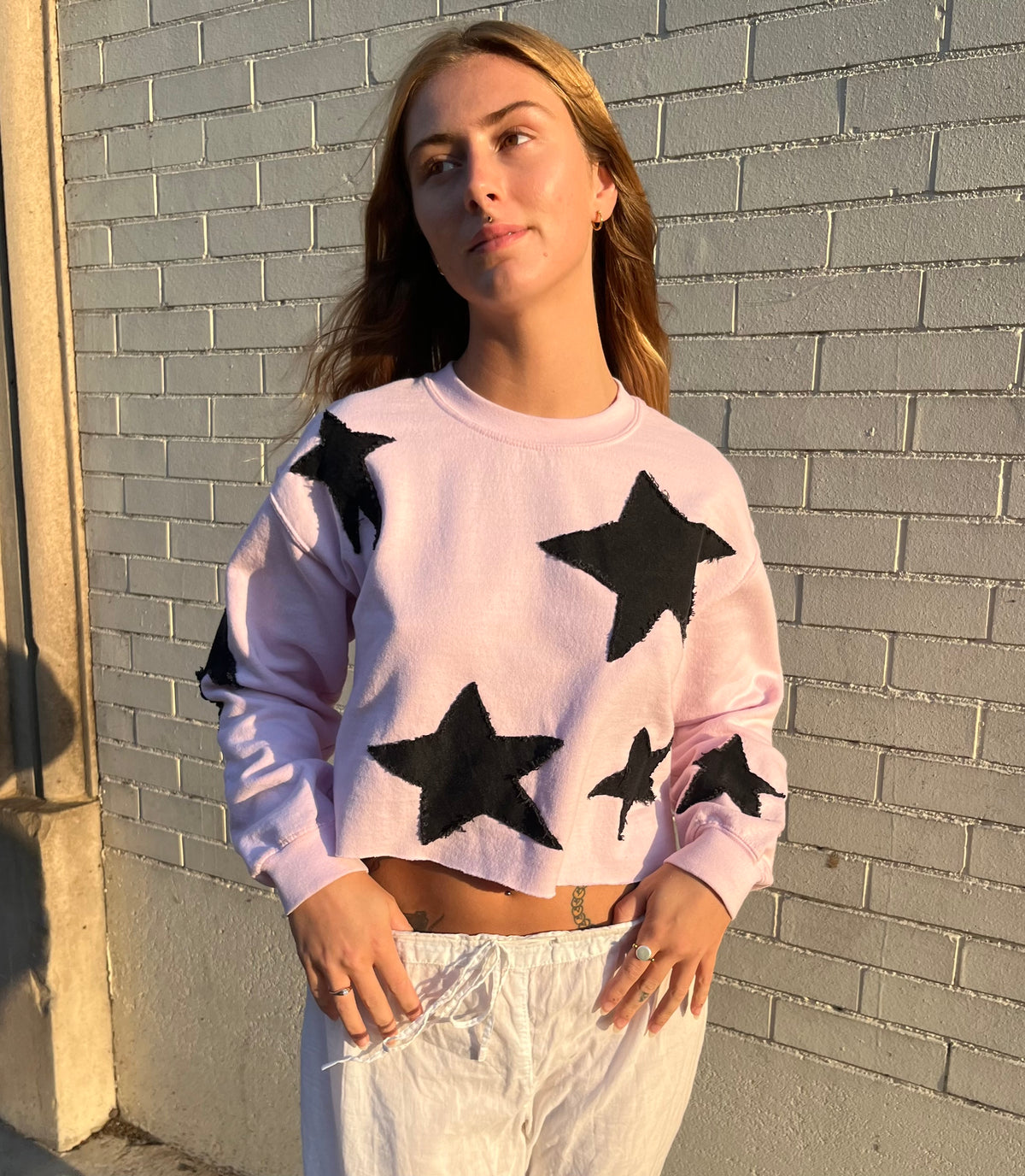 Starry Pink Crewneck | S