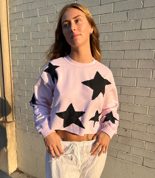 Starry Pink Crewneck | S