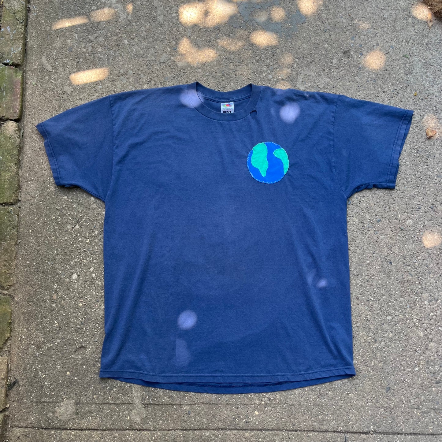 Navy Grungey Earth Tee | XXL