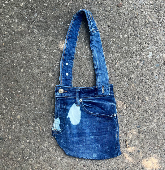Upcycled Bleached Denim Purse