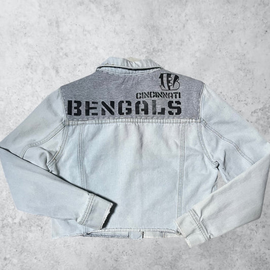 Light Wash Bengals Denim Jacket | Women's Large