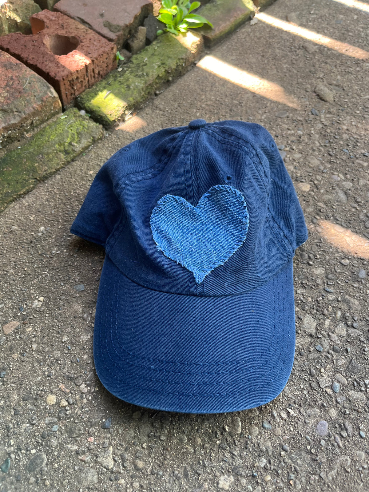 Navy Denim Heart Hat