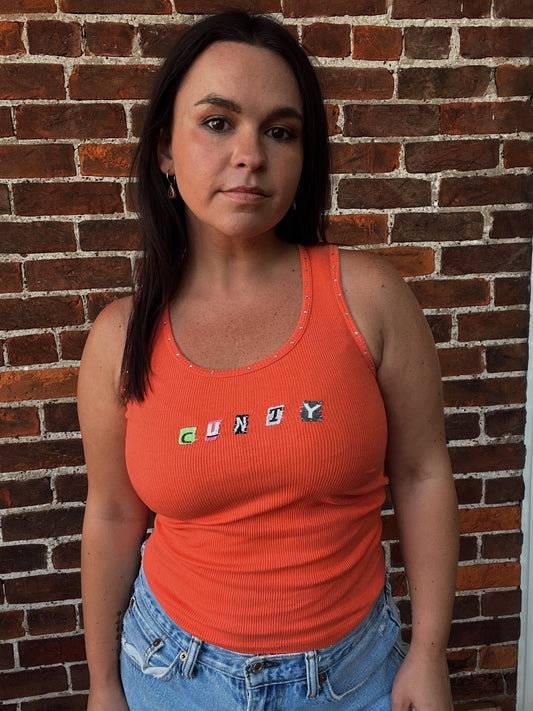 Bedazzled CUNTY Ransom Tank | XS