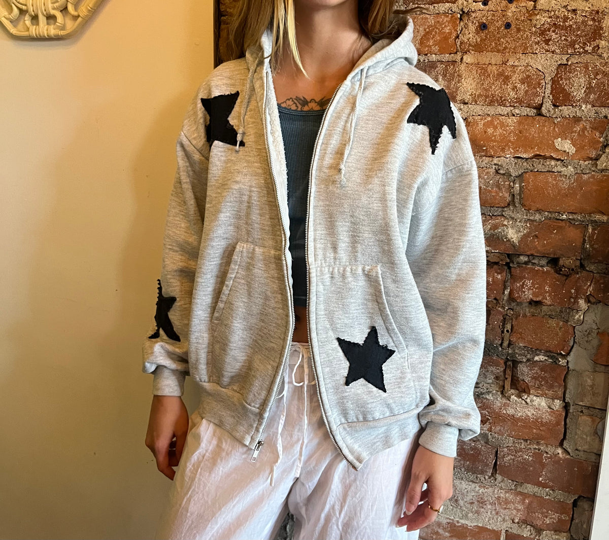 Starry Vintage Zip-Up Hoodie | Women's M