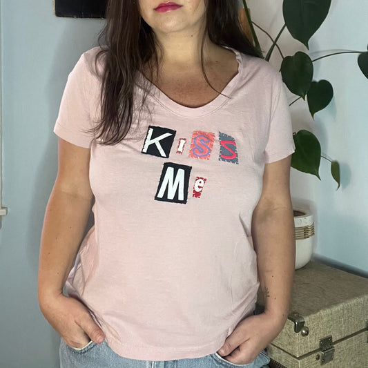 Pink KISS ME Ransom Tee | Women's M