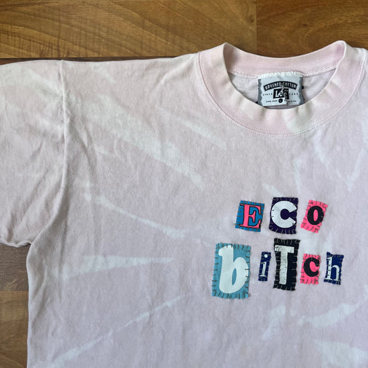 Bleached Vintage Lee Light Pink ECO BITCH Ransom Note Tee | L