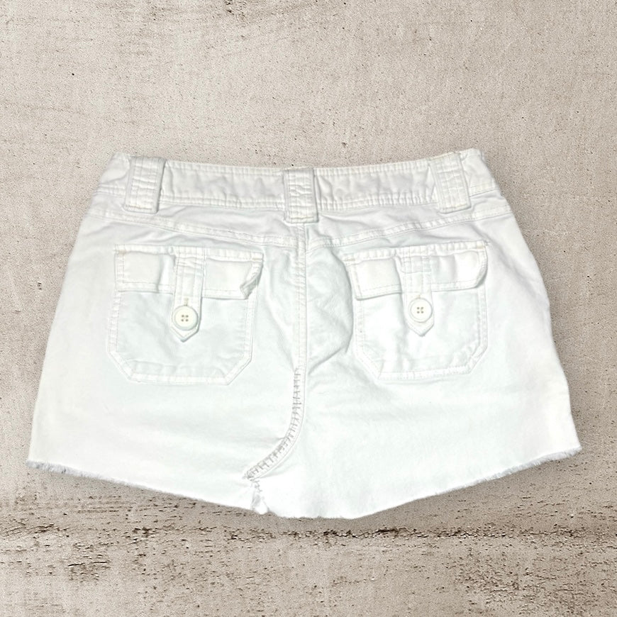 White Khaki Mini Skirt | W: 32