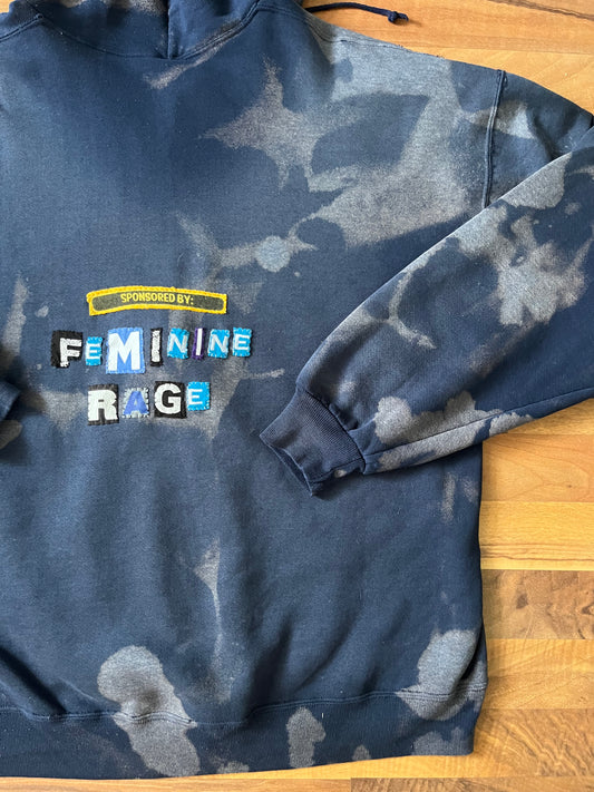 FEMININE RAGE Bleached Zip-Up | 2XL