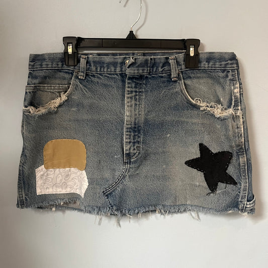 Patchwork Upcycled Skirt | W:36