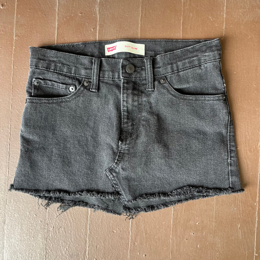 Black Levi's Upcycled Mini Skirt | W: 27