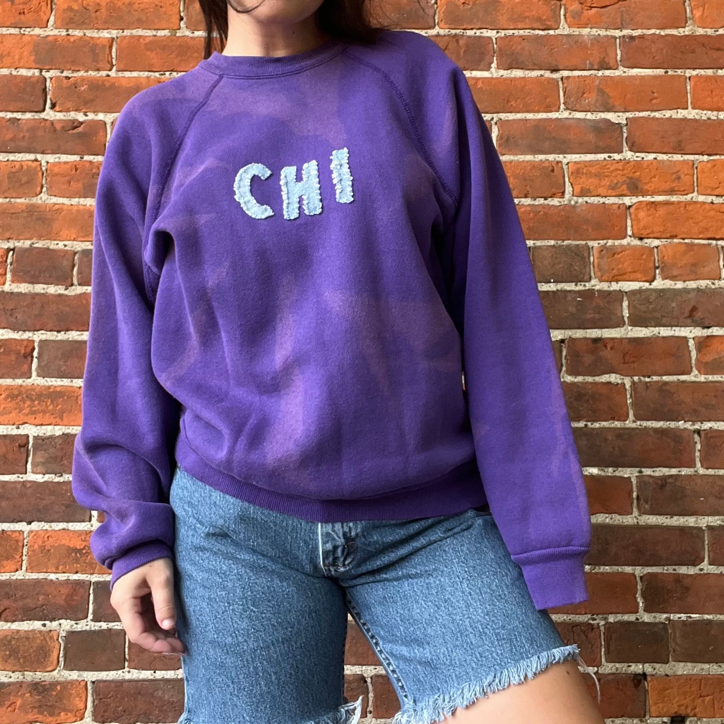 CHI Purple Bleached Crewneck | M