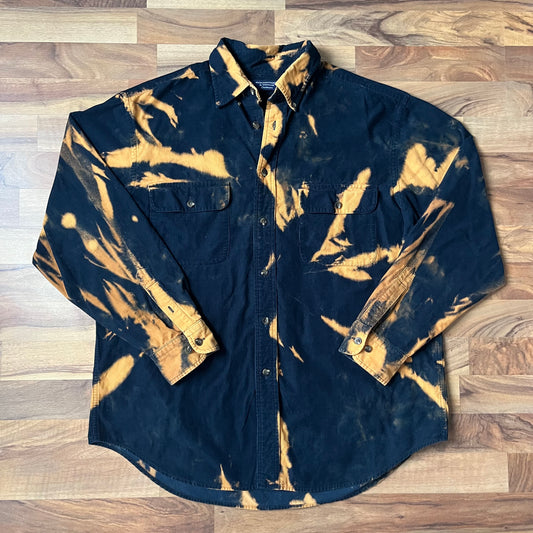 Bleached Navy Corduroy Button-down | L