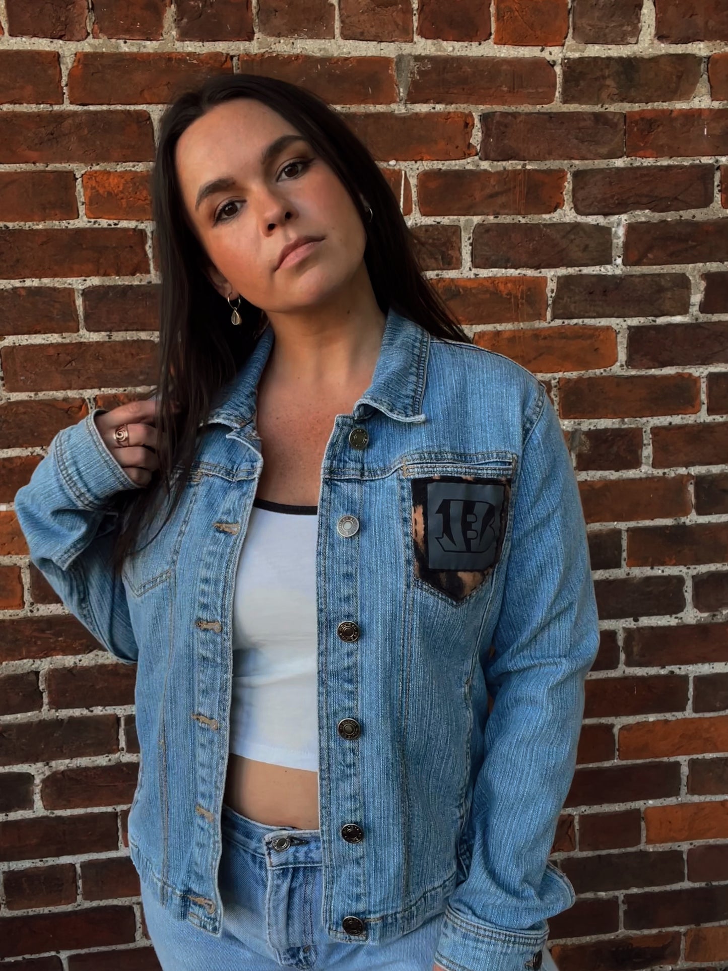 Bengals #9 Burrow Denim Jacket | Women's M
