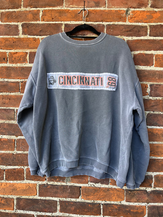 Upcycled Bengals Crewneck | XL