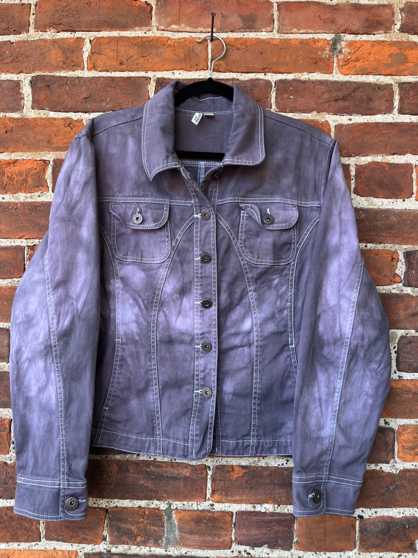 Purple Dyed Denim Jacket | Women's XL