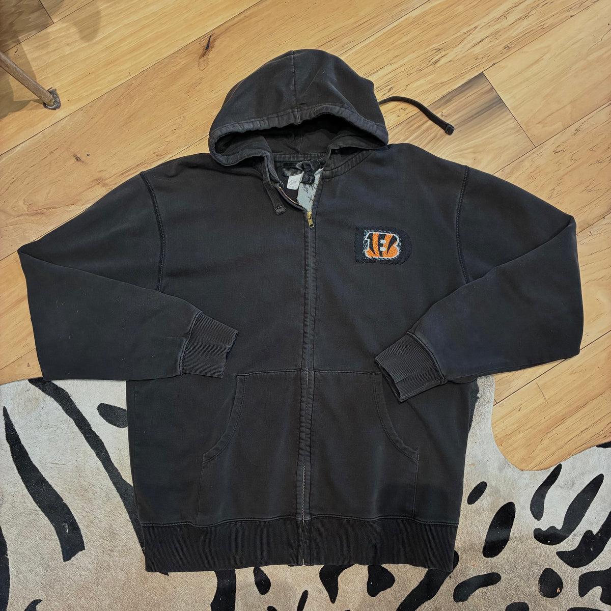 Black Bengals Zip Up Hoodie | XL