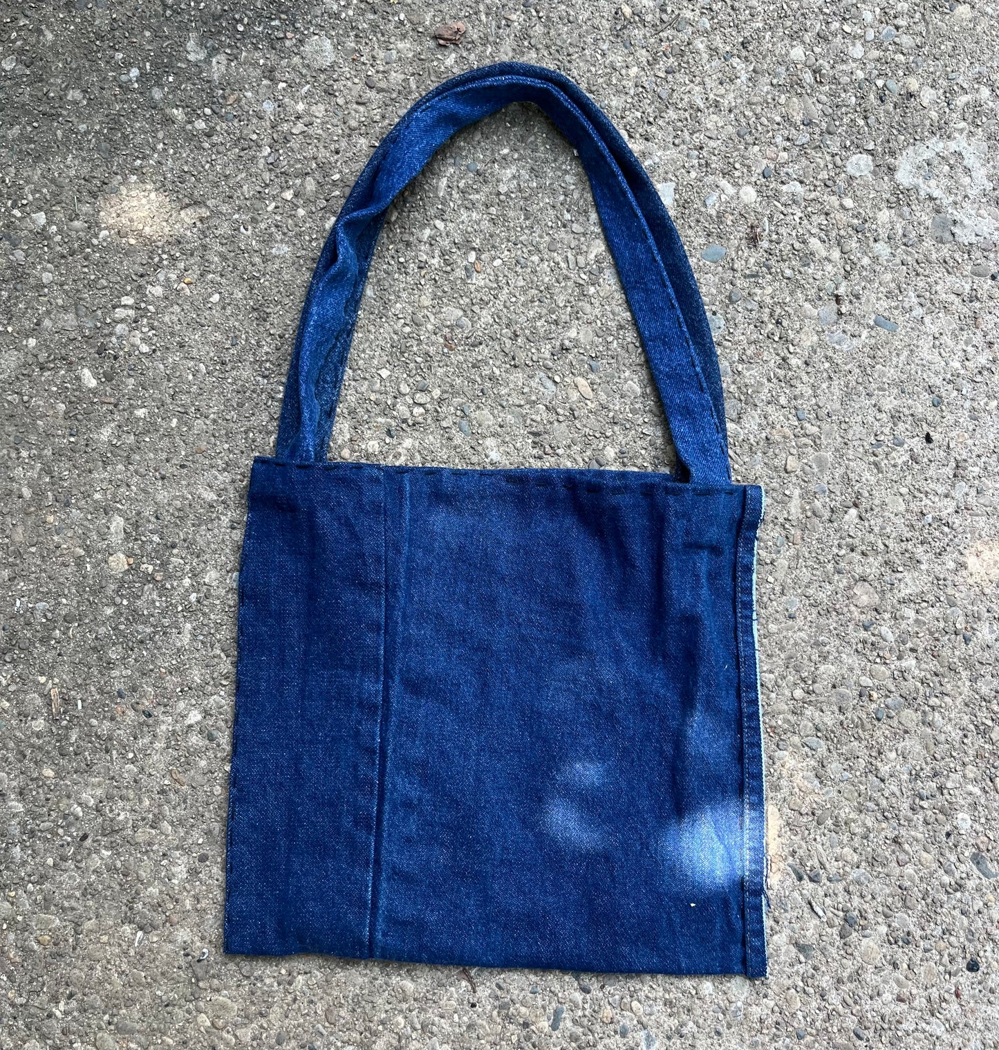 Watercolor Painted Upcycled Denim Tote