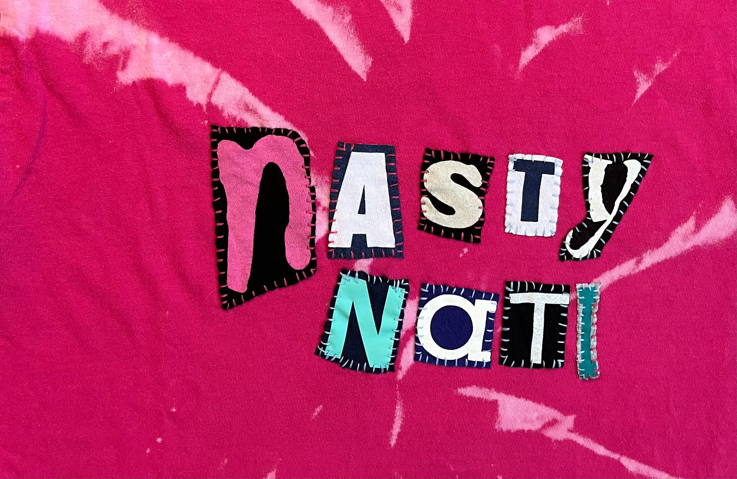 Pink Bleached NASTY NATI Ransom Tee | L