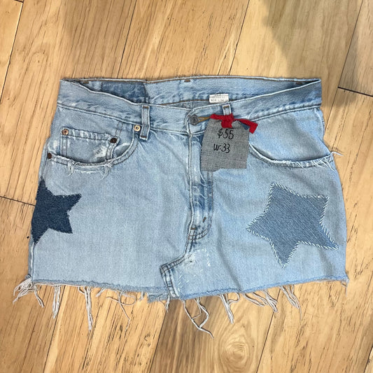 Vintage Levi's Star Patchwork Skirt | W: 33