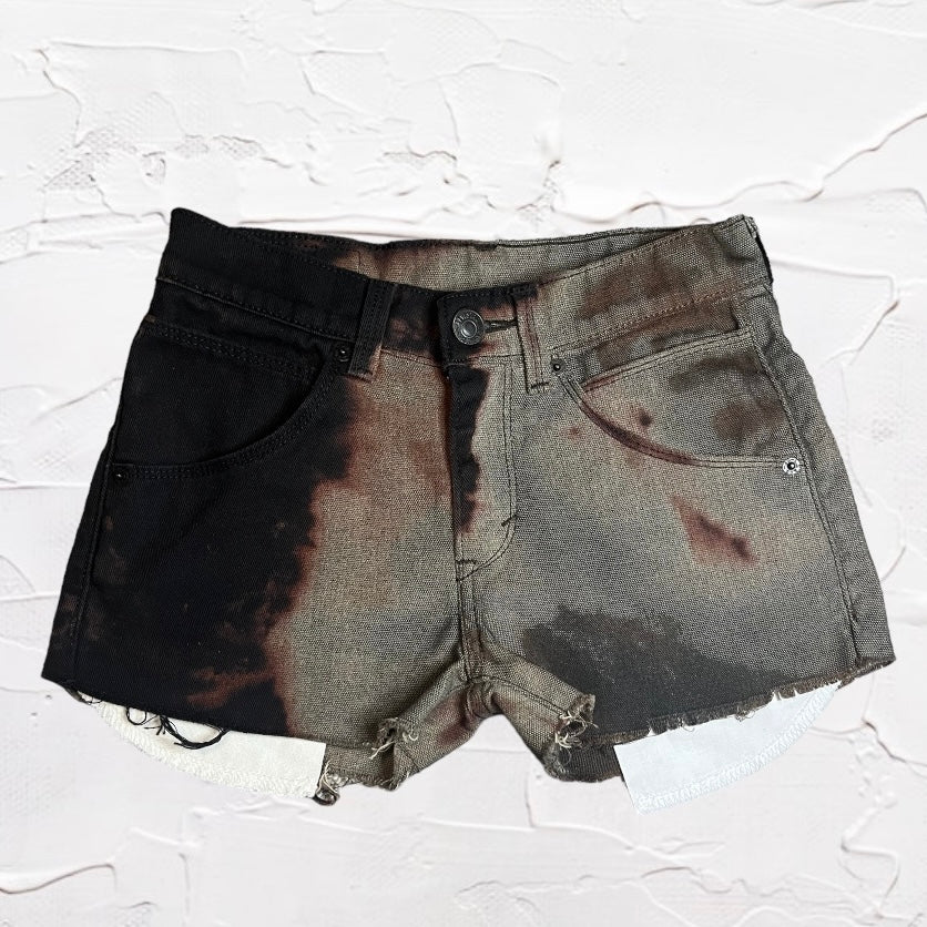 Black + Pink Bleached Levi's | W: 25