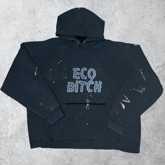 Paint Stained Eco Bitch Hoodie | XL
