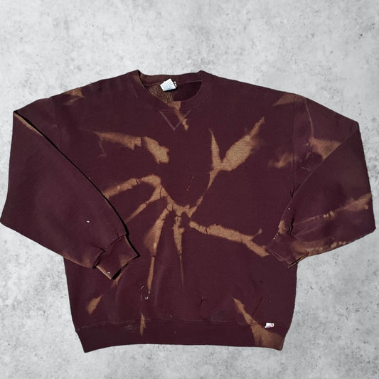 CUSTOMIZABLE: Maroon Bleached Crew | L