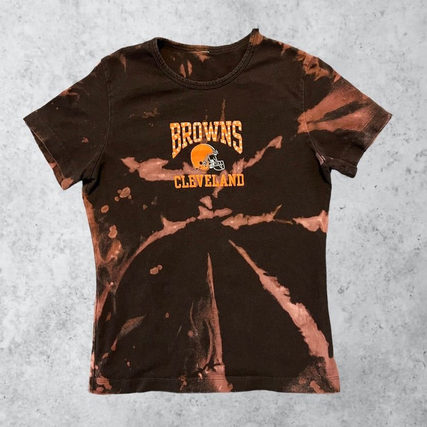 Bleached Cleveland Browns Baby Tee | Women's Small