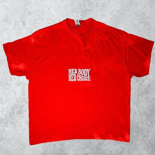 Lightly Bleached Red Her Body Her Choice Tee | XXL