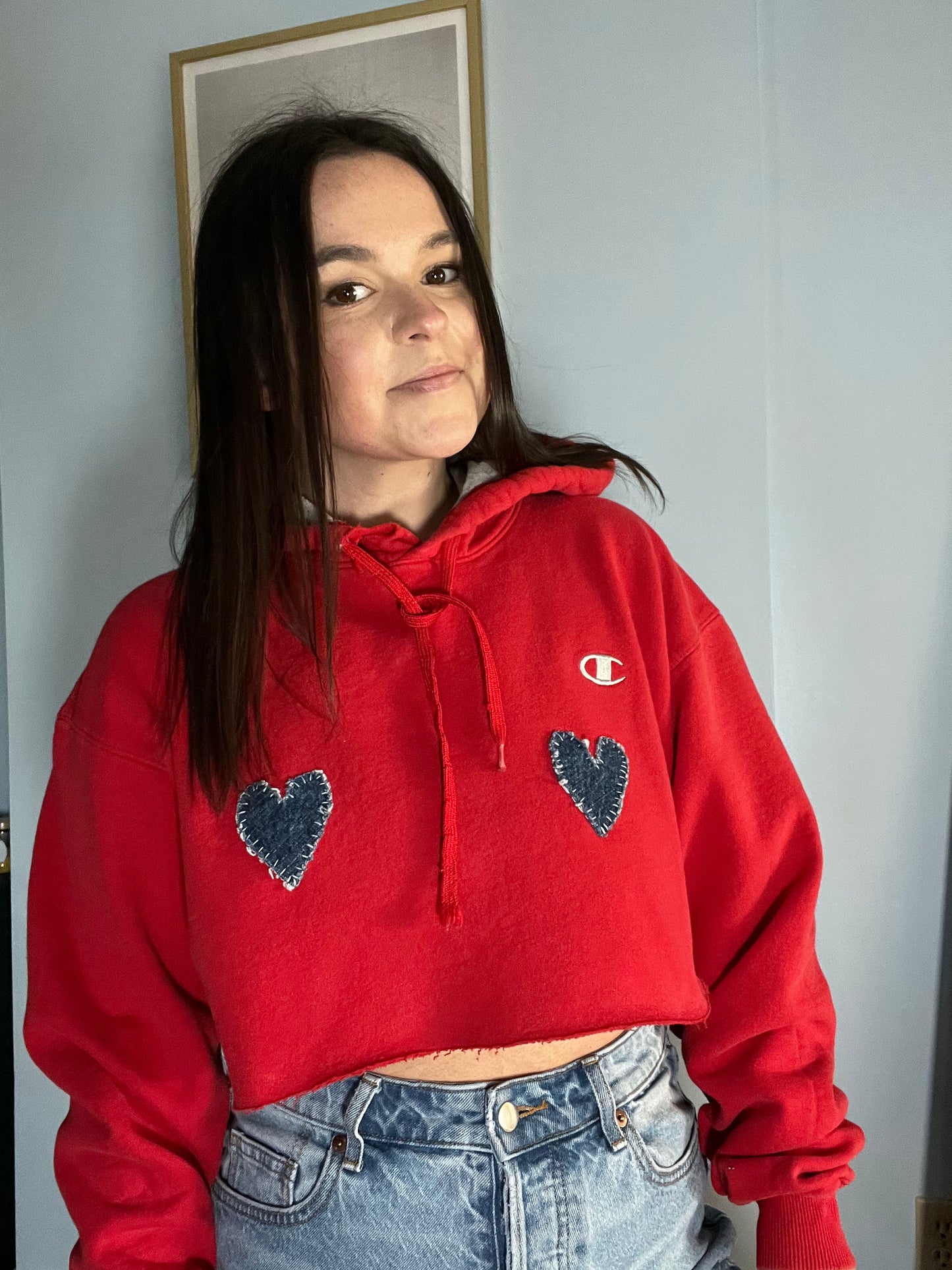 Red Cropped Champion b♥️♥️bs Crew | L
