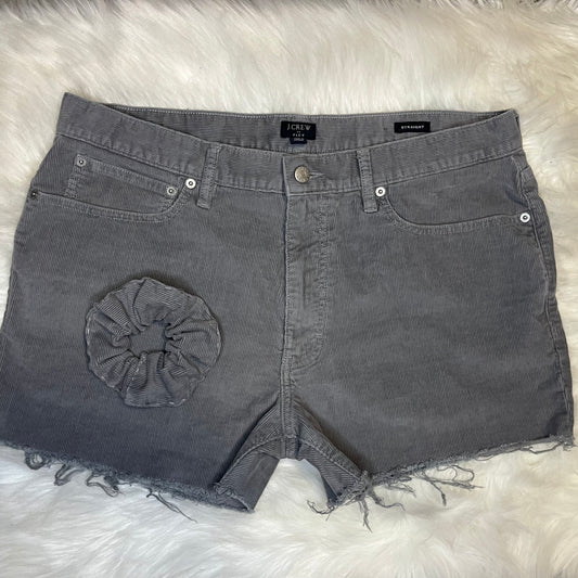 Light Gray Corduroy J Crew Shorts w/ Matching Scrunchie | W: 37 in