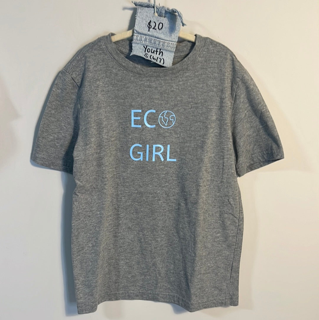 Light Gray Eco Girl Tee | Youth S (6/7)