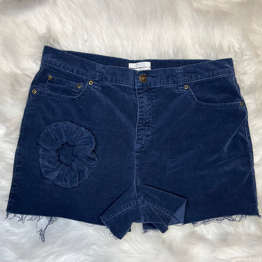 Navy Corduroy Shorts w/ Matching Scrunchie | W: 32