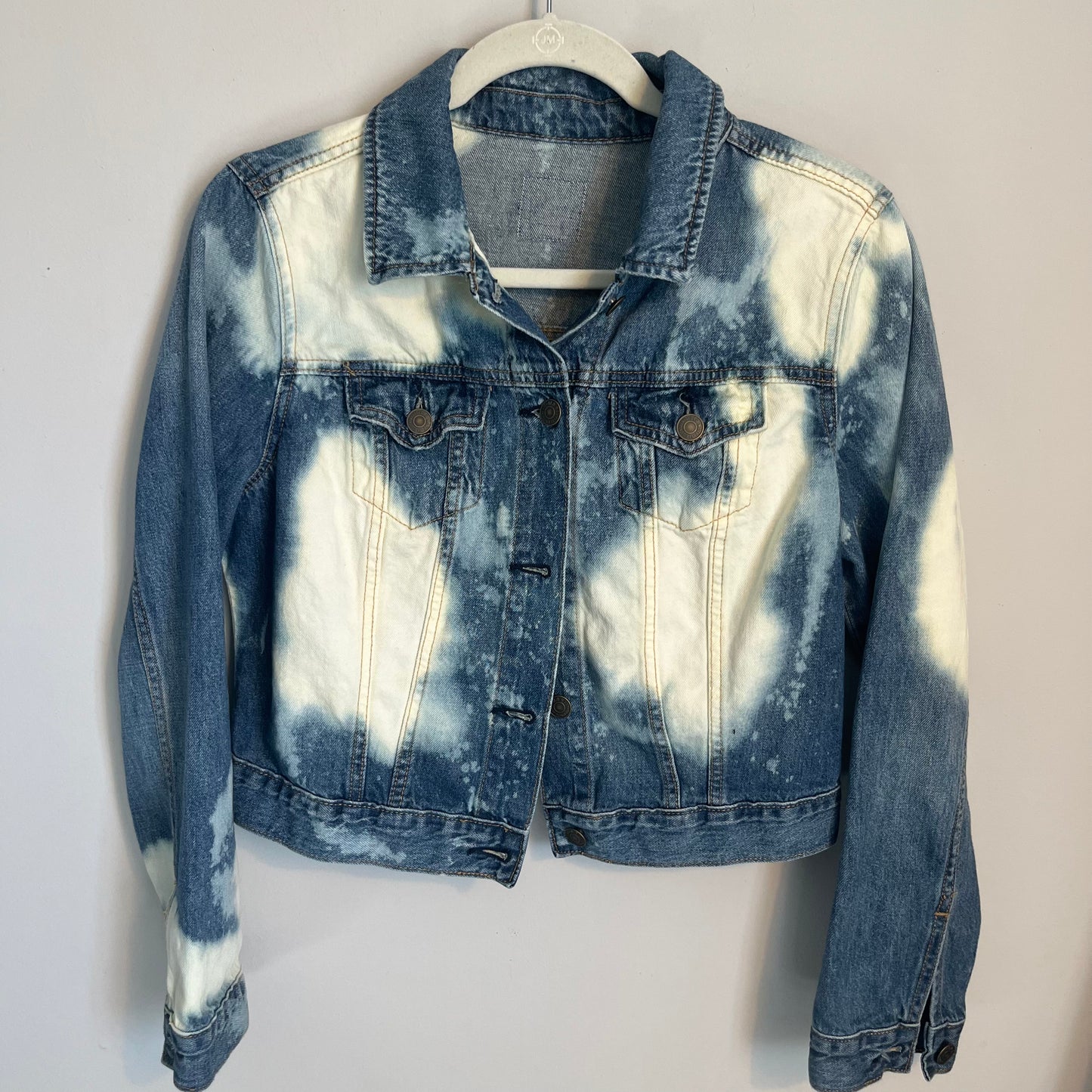 Medium Wash Bleach Dyed Denim Jacket | Women's S