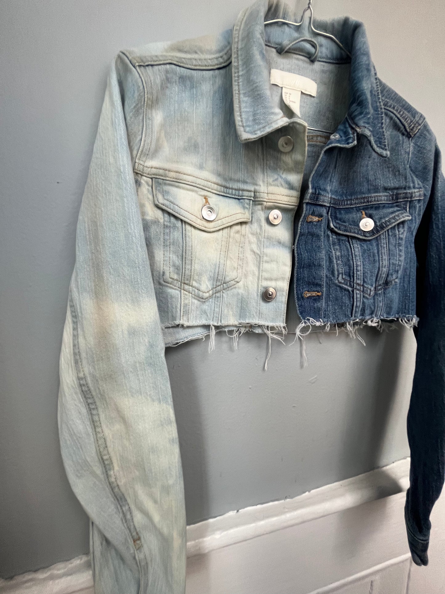 Cropped Split Bleach Denim Jacket | Women's S