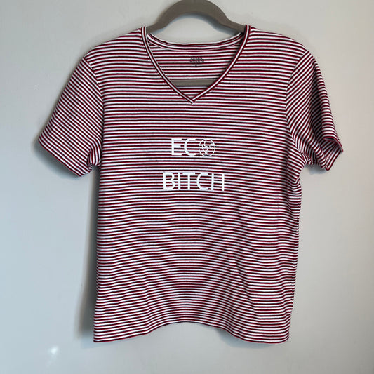 Striped Eco Bitch Tee | Women's L