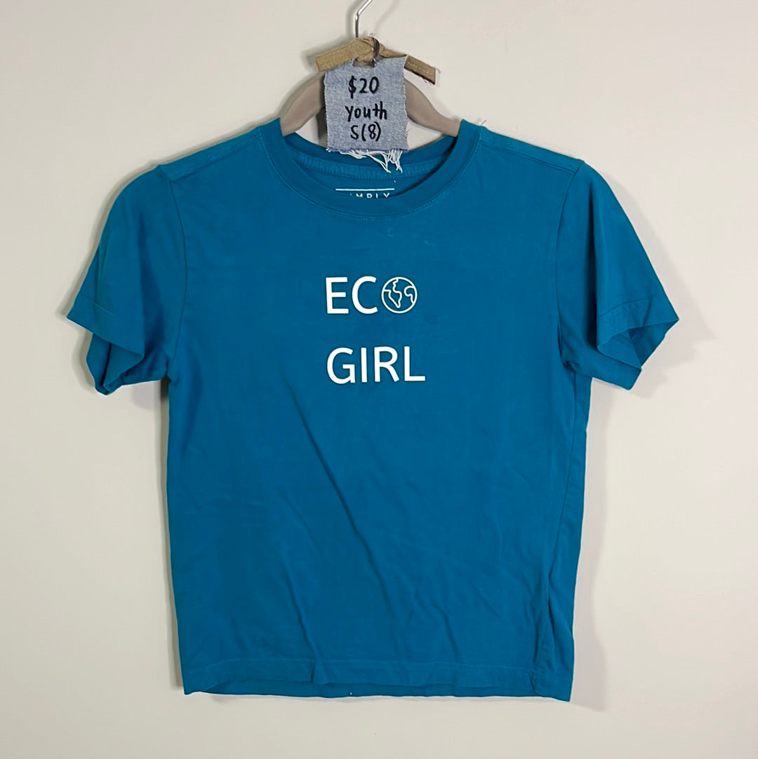 Teal Eco Girl Tee | Youth S